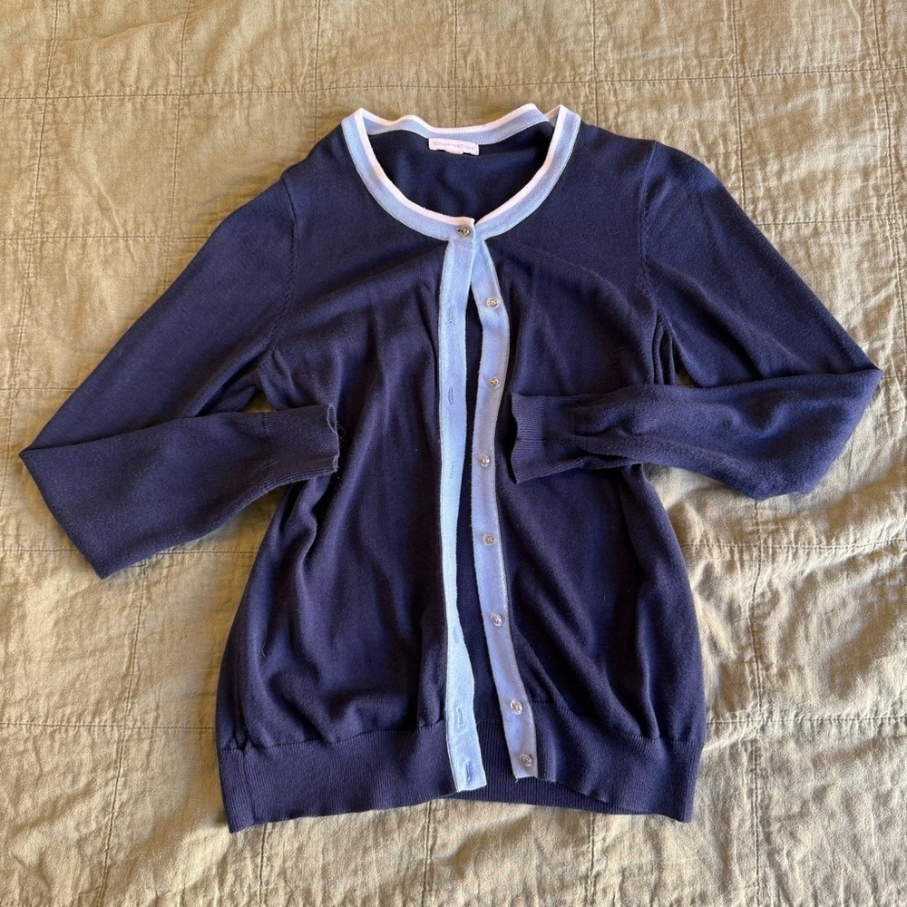 Charter Club | women's small-medium Navy Cardigan with White Accents